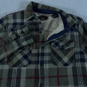 Freedom Foundry Shirt Mens Medium Plaid Flannel Sherpa Lined Shacket Outdoor